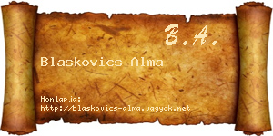 Blaskovics Alma névjegykártya